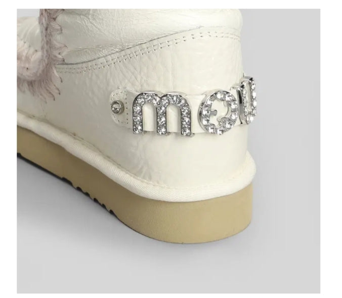 Mou TRONCHETTI TACCO BASSO ESKIMO 18 IN PELLE BIANCA -