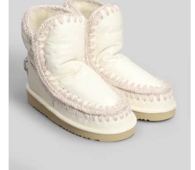 Mou TRONCHETTI TACCO BASSO ESKIMO 18 IN PELLE BIANCA -