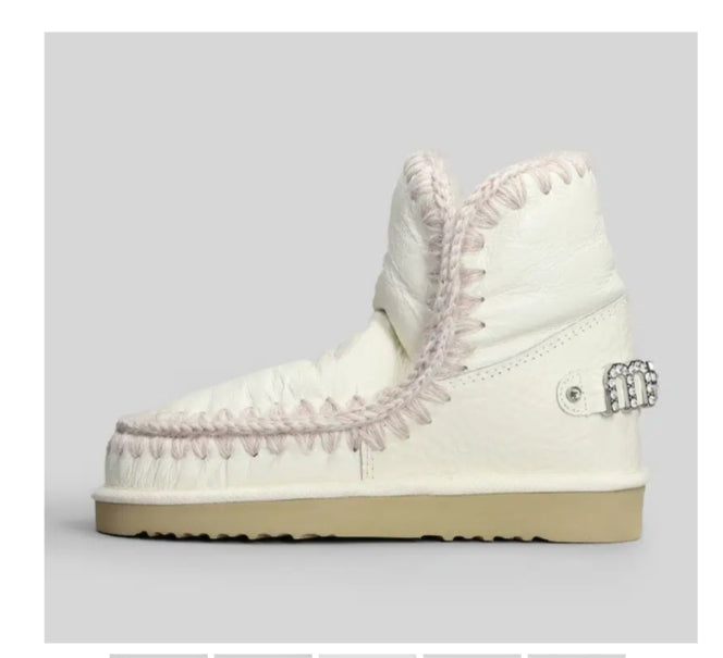 Mou TRONCHETTI TACCO BASSO ESKIMO 18 IN PELLE BIANCA -